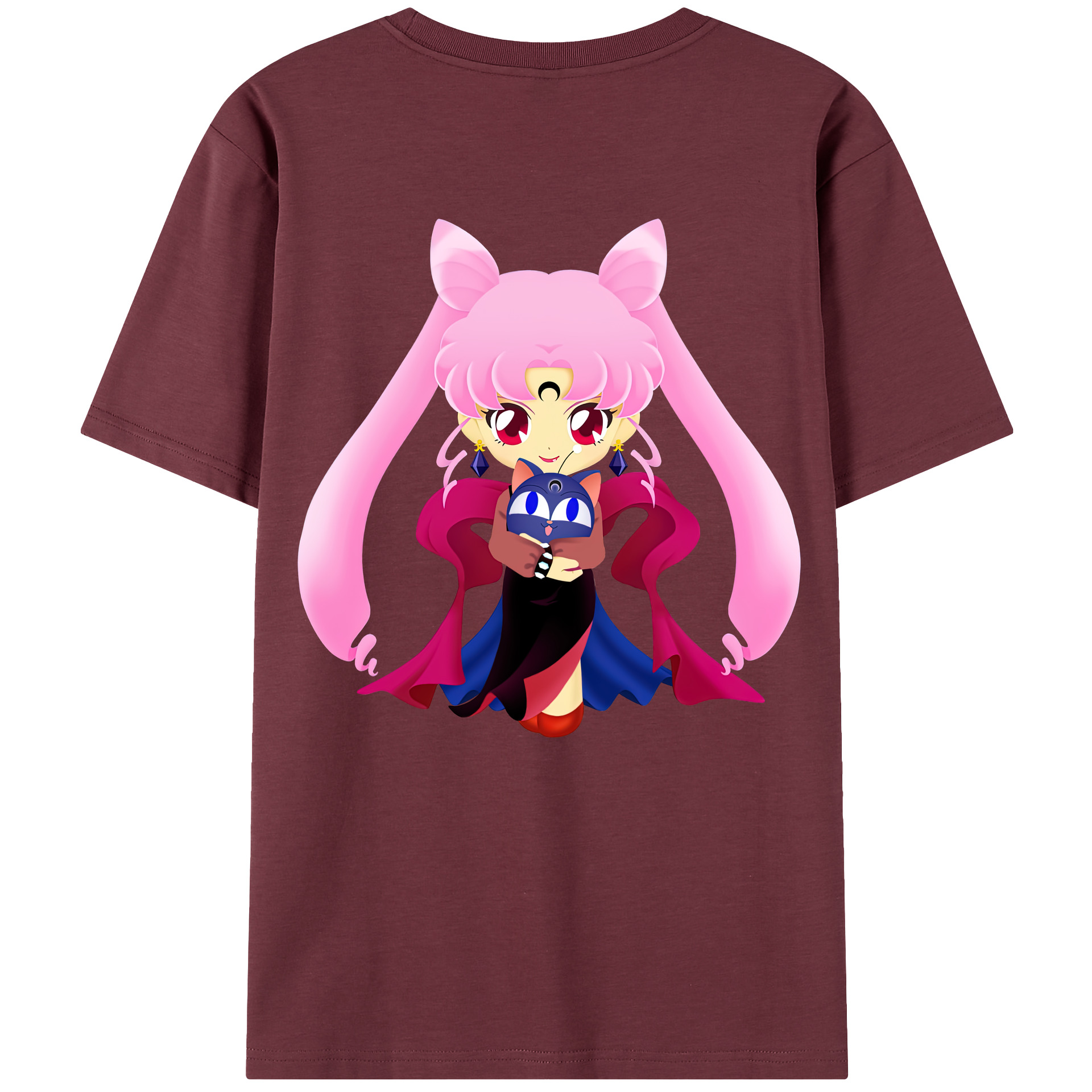 （画像用） 美少女戦士セーラームーン ちびうさ Sailor Moon Chibiusa Tsukino Usagi Small Lady Serenity 綿100％半袖Tシャツ（背面プリント）